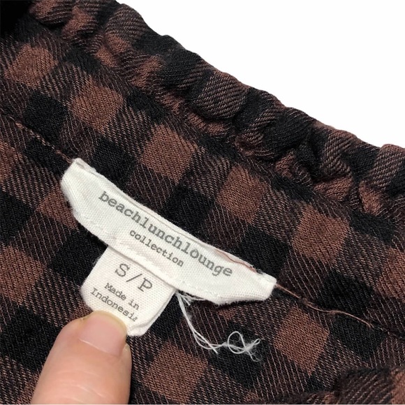 Beach Lunch Lounge Plaid Flannel Popover Blouse - Picture 10 of 13